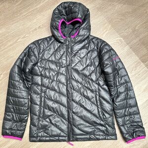 Columbia Black and Pink Quited Puffer Jacket Girl’s Powder Lite II L